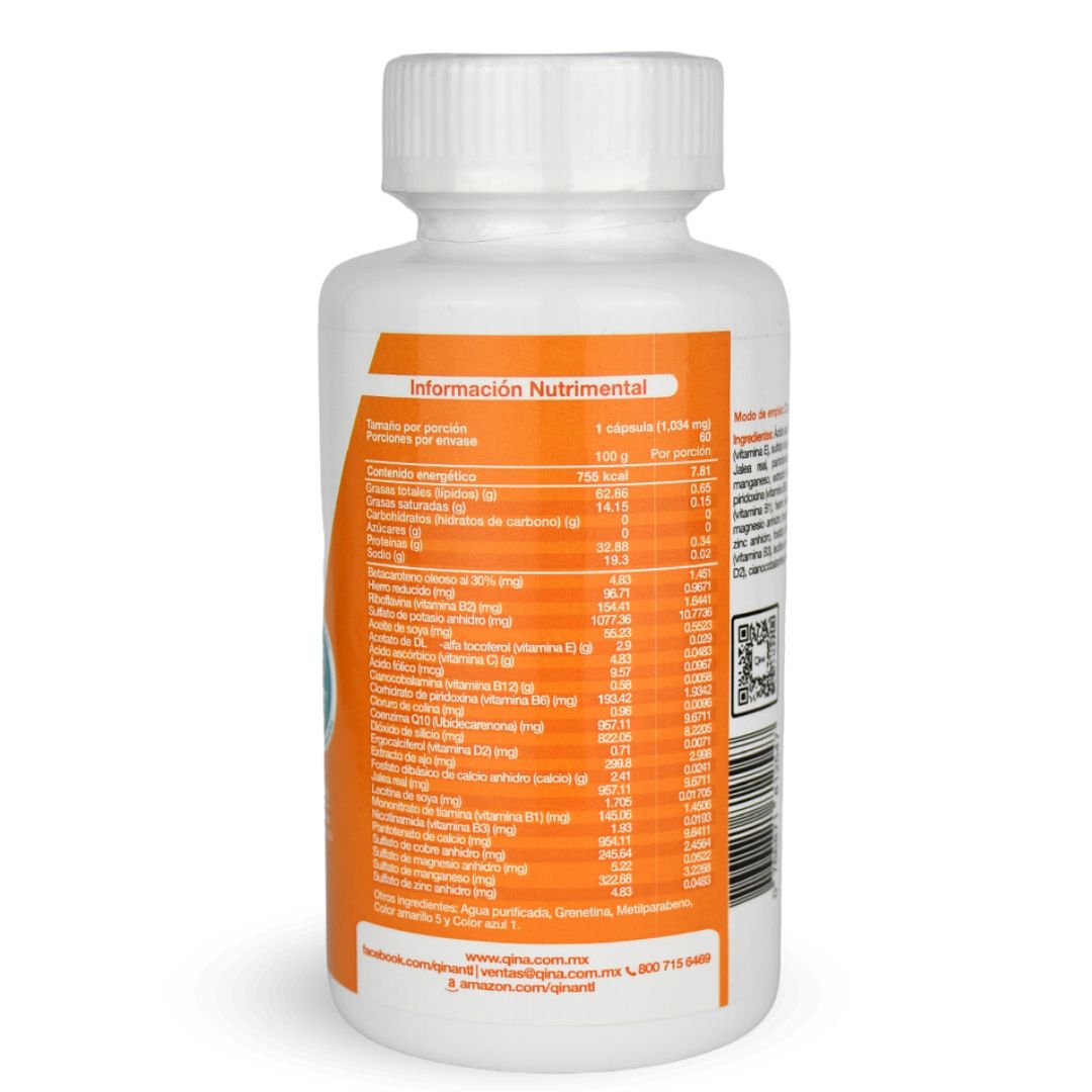 Multivitaminico 60 capsulas 1034 mg Qina ntl