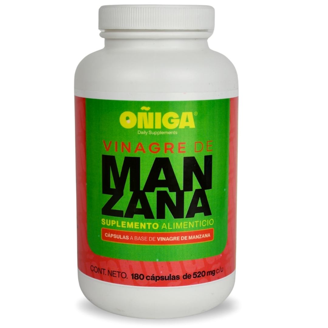 Vinagre de manzana 180 caps de 520 mg OÑIGA – Qina