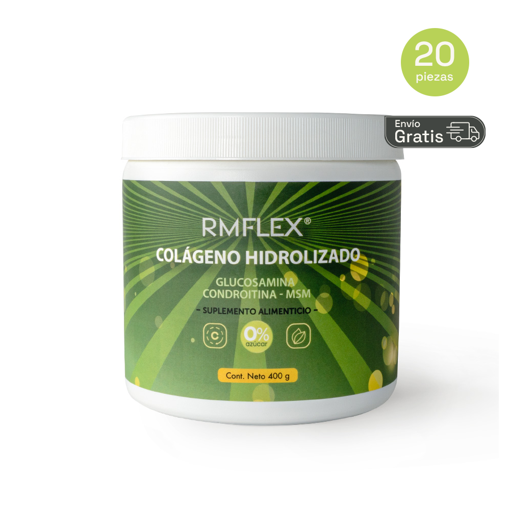 Colágeno hidrolizado, Glucosamina, Condroitina, MSM 400 g RMFLEX